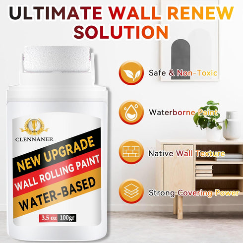 White Paint for Walls, Portable Paint Roller Kit for Effortless Cleaning & Pristine Walls, Small Roller Brush Repair Kit Remove Stains, Scratches,...