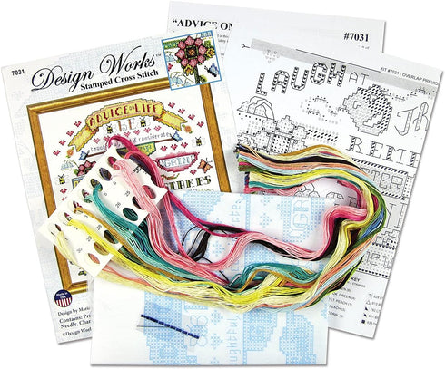 Design Works Crafts Advice on Life Stamped Cross Stitch Kit, Various...