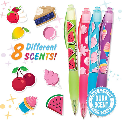 Scentco Glitter Gel Smens (2 Pack) - Gourmet Scented Pens, Colored Gel Ink, Medium Point, 8 Count...