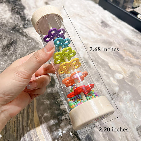 WODI Wooden Rain Stick Montessori Toys for Babies 6-12 Months,Baby Rattle Shaker Sensory Developmental Toy,Raindrops Musical Instrument Baby Music...