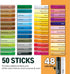 HA SHI Soft Oil Pastels Set (50 Sticks, 48 Colors) Art Supplies for Artist, Gallery Oil Painting Stick, Classroom Set, Professional Oil Crayons, I...