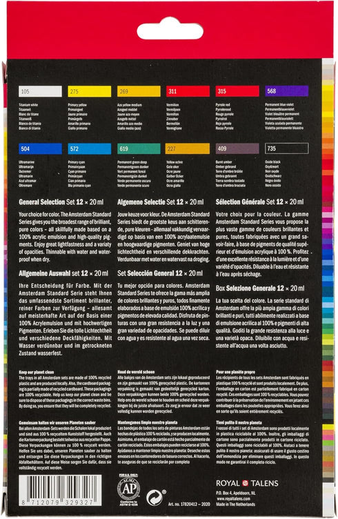 Amsterdam Acrylic Standard Series Paint Set 12x20milliliter...