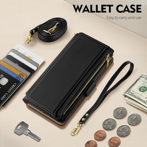 Antsturdy Compatible with iPhone 15 Pro Max Wallet Case for Women?RFID Blocking?,PU Leather Apple 15 Pro Max Crossbody Phone Case Zipper Wrist Str...