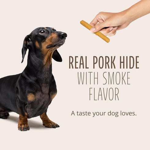 Better Belly Pork Hide Rolls with Smoke Flavor Small, 20 Count, Digestible Pork Hide for Dogs (P-94453)...