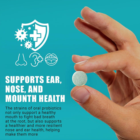 Oral Health Chewable Probiotics | Supports Healthy Teeth, Gums, & Better Breath | Ear, Nose, Throat Immunity for Kids & Adults | Sugar-Free Natura...