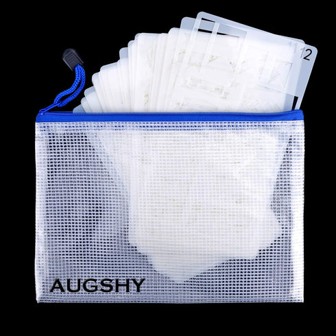 Augshy 36PCS Journal Stencils Set for Dotted Journals, 4x7 Inch Planner Letter Stencils for Bullet Journaling and Notebook, Diary, Crafts, Scrapbo...