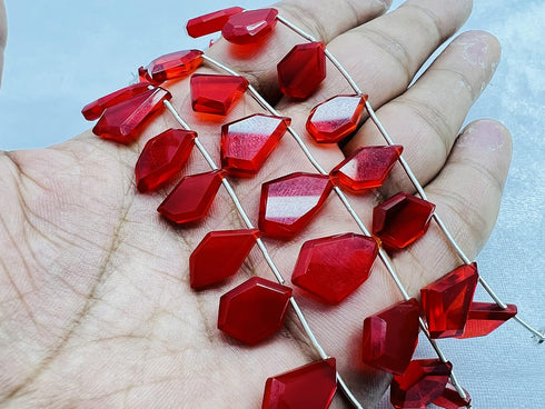 1 Strand Coral Quartz 10 Pcs Beads Size 4X14-5X20Mm Fancy Shape Cut Faceted Beads For Jewellery Making, Beading & Craft Supplies Kcrafts-Rk_K04...