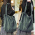 Etercycle Women Corduroy Tote Bag, Casual Handbags Big Capacity Shopping Shoulder Bag with Pocket(Dark Green)...