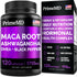 6-in-1 Organic Maca Root & Ashwagandha Capsules 1710mg w/DHEA & Black Pepper Fruit Extract - Maca Root Capsules for Women & Men - Stamina, Bone an...