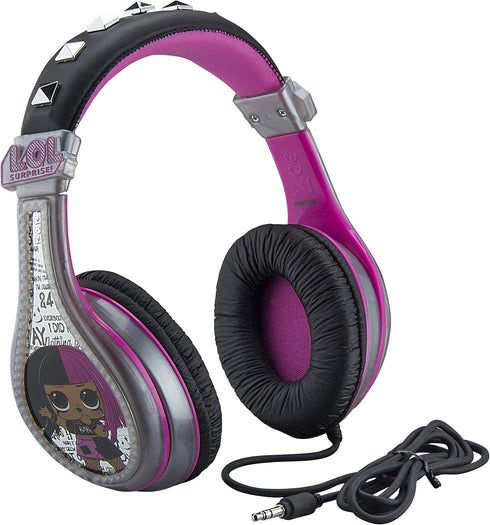 eKids LOL Surprise Headphones for Kids, Wired Headphones for School, Home or Travel, Tangle Free Stereo Headphones with Parental Volume Control, C...