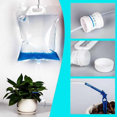 2PCS Extra Large 6500ML Drip Irrigation Bag with 0-250ML Per Hour Adjustable Flow, Self Automatic Watering System for Outdoor Gardening Plants and...