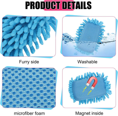 12 Pcs Microfiber Shag Eraser Whiteboard,Magnetic Dry Erase Eraser Whiteboard Washable Small White Board Dry Erase for Markers Chalk Home Classroo...