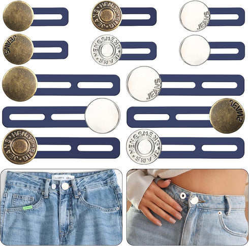 12 Pcs Button Extenders for Jeans, Jean Button Extender, Button Extender for Pants Button Extender, Waist Extenders for Pants for Men Women, Insta...