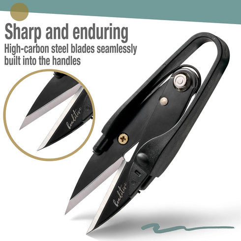 Beaditive Premium Thread Snips - Thread, Yarn, Embroidery Snipper for Sewing, Quilting, Knitting, Jewelry Making - High-Carbon Steel Blades with P...