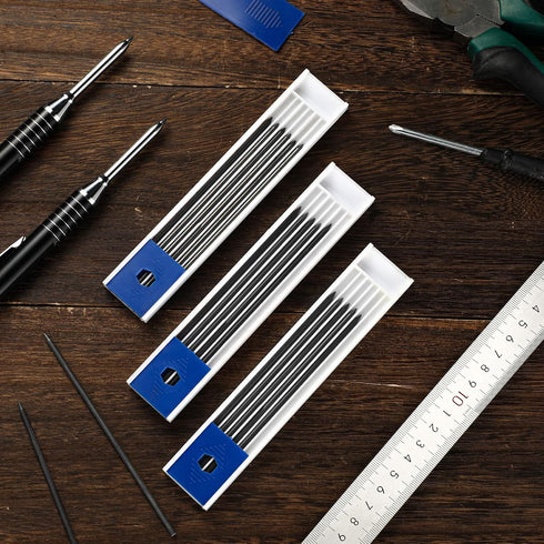 60 Pieces 2.8 mm Solid Carpenter Pencil Set Pencil Refills for Carpenter Carpenter Marker Woodworking Mechanical Pencil for Writing, Drawing, Draf...