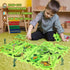 Toy Puzzle Track wiht Army Figures Race Car for Kids Age 3-5, Plastic Puzzle Track Toy Tank Vehicle, Car Tracks for Toddlers 4 5 6 7 Year Old, Mil...
