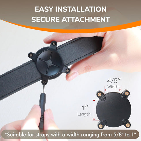 Waterproof Airtag Dog Collar Holder - Fits Up to 1 Inch Collar and Harness, Dustproof, Ultra-Durable, Easy Installation, Damage-Free Design, Black...