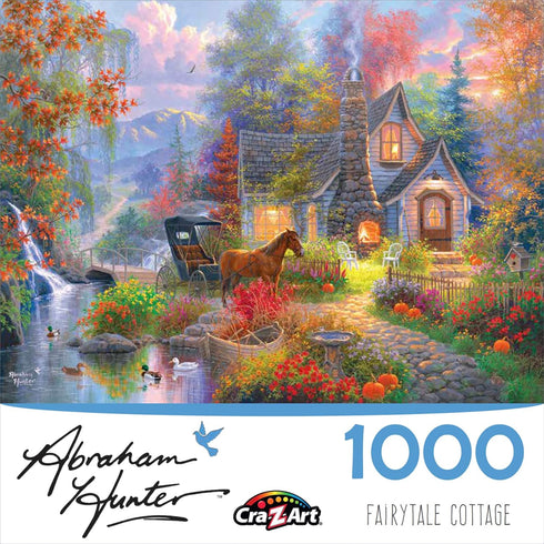 RoseArt - Abraham Hunter - Fairytale Cottage - 1000 Piece Jigsaw Puzzle for Adults...