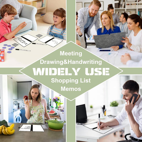 Whiteboard Notebook, Portable Dry Erase White Board Book Reusable Whiteboard Erasable Double-Sided Meeting Notebook with Marker Pen for Business O...
