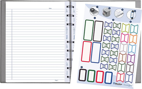 Blueline MiracleBind™ Notebook, Refillable, Lizard-Like Hard Cover, 9.25" x 7.25", 150 Ruled Pages, Cool Grey (AF9150.97)...