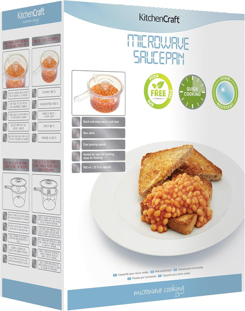 Kitchen Craft Microwave 5028250154163 900ml Saucepan, Clear...