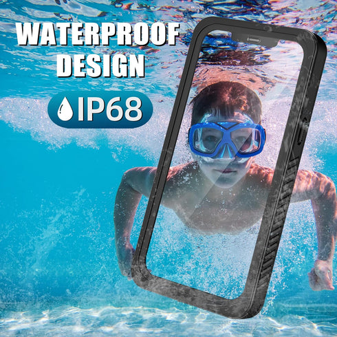 WIFORT for iPhone 12 Mini Waterproof Case with One Metal Ring Compatible with Magsafe Charger Accessories, Full Body Protective Cover Dustproof Sn...