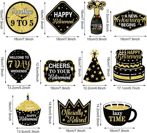 Blulu 30 Pcs Retirement Party Hanging Swirls Decorations Black Gold Retirement Party Supplies for Men Women 2025...