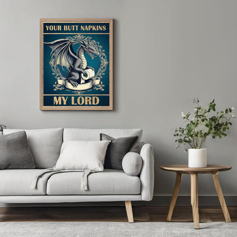 Posterizer 1 pcs-Butt Napkins-Gothic Dragon-Men's Restroom Print-Comedy Art-Retro Art-Gifts for Men- Bathroom, restroom Decor- unframed wall art...