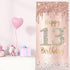 Happy 13th Birthday Door Banner Backdrop Decorations for Girls, Pink Rose Gold 13 Birthday Party Door Cover Sign Supplies, Thirteenth Year Old Bir...