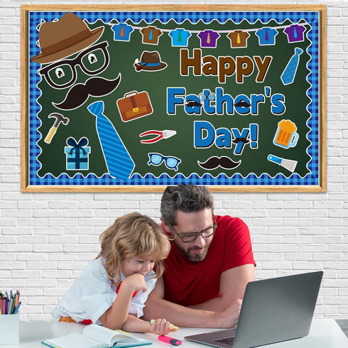 Happy Father's Day Bulletin Board Father's Day Bulletin Board Decoration Set Father's Day Cutouts Father Child Bulletin Boards for School Offices ...