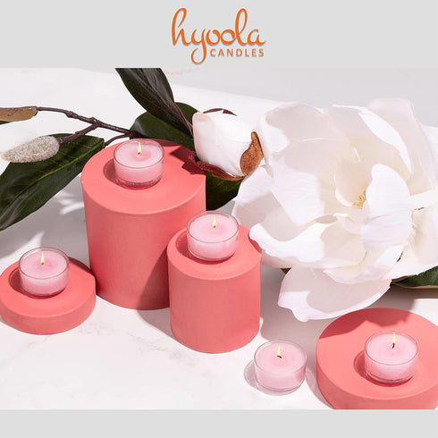 HYOOLA Scented Tealight Candles - Clear Cup - Magnolia Tealight Candles Scented - 6 Hour Burn Time - 15 Pack - European Made...