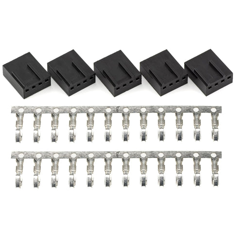 CRJ Female 4-Pin (3+1) PWM PC Fan 2.54mm Housing and Crimp Connector Set (5-Pack)...