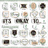 65 Pcs Mental Health Poster It's Okay to Boho Eucalyptus Groovy Bulletin Board Set Inspirational Positive Cutout for Back to School Office Classro...