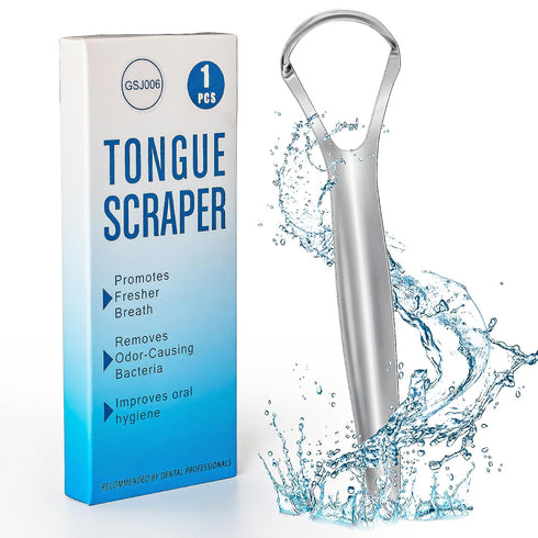 AILE Tongue Scraper, 100% Useful Surgical Stainless Steel Tongue Cleaner for Both Adults and Kids, Professional Reduce Bad Breath Metal Tongue Scr...