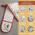 Maison d' Hermine Double Oven Mitts 100% Cotton 7"x35" Double Oven Mitt Heat Resistant BBQ Cooking Gloves with Loop, Baking, Grilling, Home, Kitch...