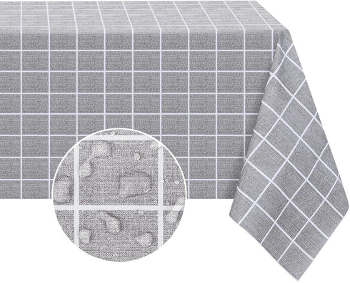 Romanstile Rectangle Plastic Tablecloth, 100% Waterproof Oil-Proof Checkered PVC Table Cloths, Heavy Duty Vinyl Table Covers for Dining, Camping, ...