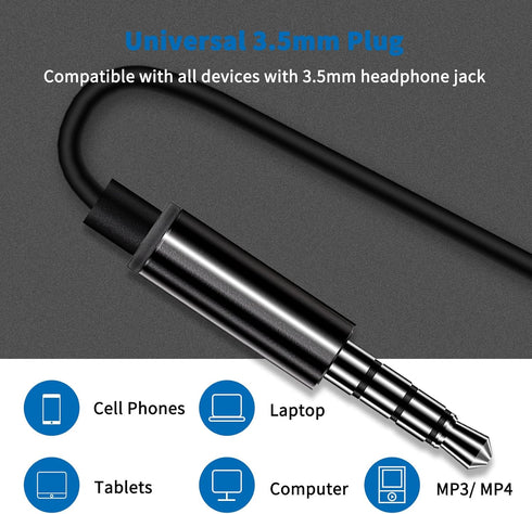 COOYA Wired Earbuds for Galaxy A12 Google Pixel 5a 4a 3a Magnetic in-Ear 3.5mm Headphones with Microphone Noise Isolation Audio Wired Earphones fo...