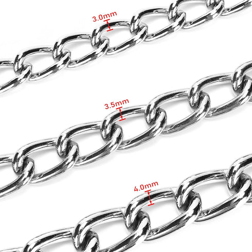 Metal Chain Heavy Duty Dog Leash, Chew Proof Dog Leash with Soft Handle for Large & Medium Size Pets Walking(4 ft. x 3.0 mm Black)...
