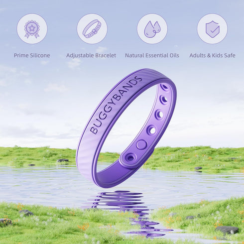Mosquito Repellent Bracelets, 2 Pack Silicone Mosquito Repellent Bands with DEET Free, Natural & Waterproof Bug Wristbands for Kids and Adults, Ou...