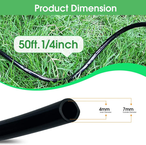 Maotong 50FT 1/4 inch Drip Irrigation Tubing Distribution Hose Tube for Garden Irrigation System...