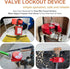 Gate Valve Lockout and Safety Padlock, 1Set, Hose Bib Lock for Outdoor Faucet Knob/Water Spigot/Propane Tank, 1 to 2-1/2 in Dia Valve Handles, Pla...
