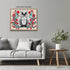 Posterizer 1 pcs- cute fluffy owl with abstract flowers-Art for Animal Lovers-Abstract & Modern Art- Living Room Bedroom Decor- unframed wall art...