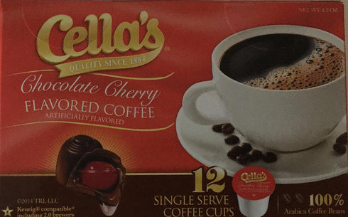 Cellas Chocolate Cherry Flavored Coffee, 12 count...