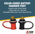 A-Team Performance - Color-Coded Battery Charger Post Comes in Pair, of 3/8 Inch Studs, 1 Black Cap and 1 Red Cap. - Compatible with Auto, Truck, ...