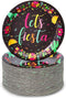 80 Pack Let's Fiesta Party Plates - 7 inch Festive Decorative Dinnerware for Parties and Special Occasions (Black) - Fiesta Plates...
