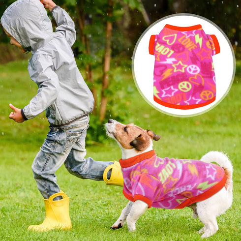 7 Pcs Dog Fleece Sweaters Dog Sweatshirt Winter Dog Outfits Soft Fleece Puppy Sweater Outfits for Chihuahua Yorkshire Pets Dog Cat (Cute, S(Neck: ...