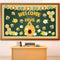 77Pcs Bee Bulletin Board Decorations Summer Bee Hive Cutout Classroom Bulletin Board Border Set Decoration Bee Sunflower Cut Outs for Wall Decor C...