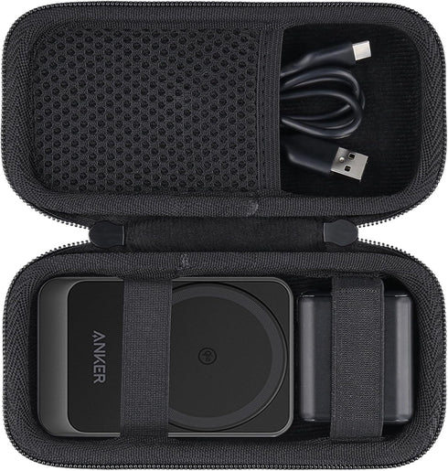 co2CREA Hard Case Compatible with Anker MagGo 3-in-1 Charging Station Qi2 Certified 15W MagSafe-Compatible Wireless Charger Stand, Black Case...