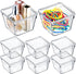 Tioncy 8 Pcs Clear Drawer Organizers 3" x 3" x 2" Stackable Small Makeup Vanity Storage Bins Small Desk Drawer Organization Clear Container Divide...