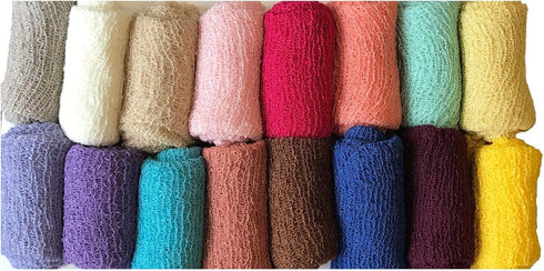 Matissa Newborn Baby Photography Prop Swaddle Cheesecloth Knit Crochet Wrap 16 Colors Available (Beige)...